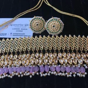 Kangana Choker Necklace In Mauve