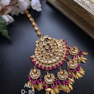 Romi Dark Pink Chaandbaali Maangtikka