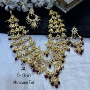 Sanika Kundan Set In Maroon