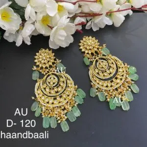 Netra Kundan Green Earrings