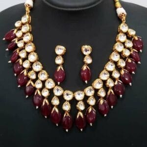 Fanha Maroon Necklace Set