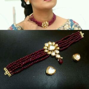 Chandani Maroon Choker Necklace