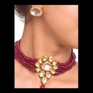 Chandani Maroon Choker Necklace