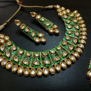 Geetika Green Meenakari Necklace