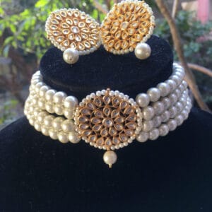 Devangana Kundan White Choker Necklace