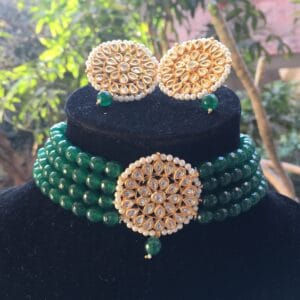 Devangana Kundan Green Choker Necklace