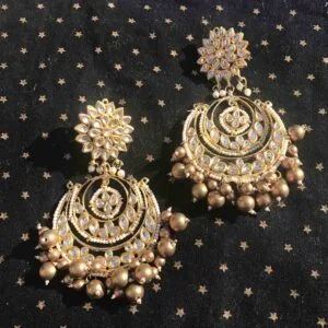 Carina Golden Chaandbaali Earrings