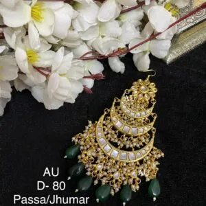 Pihu Green Kundan Passa