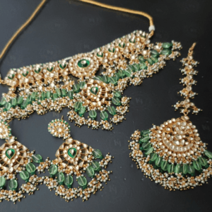 Sukanya  Pachi Kundan Set In Green Colour