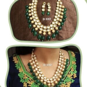 Nausheen Kundan Set In Green