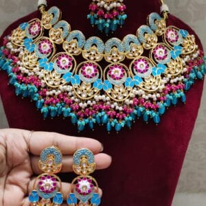 Turquoise Meena Set
