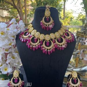 Aashima Kundan Set In Ruby