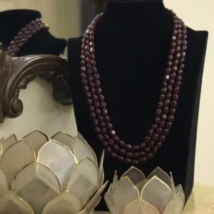 3 Layers Ruby Semi Precious Beads Mala