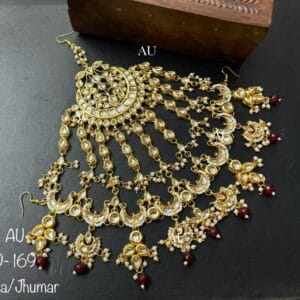 Taniya Kundan Maroon Passa